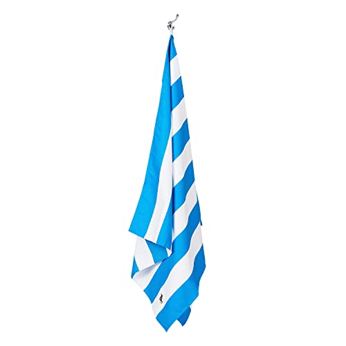 Dock & Bay Beach Towel - Quick Dry, Sand Free - Compact, Lightweight - 100% Recycled - Includes Bag - Cabana - Bondi Blue - Extra Large (200x90cm, 78x35) - color: Cabana - Bondi Blue, size: Extra Large (200x90cm, 78x35")