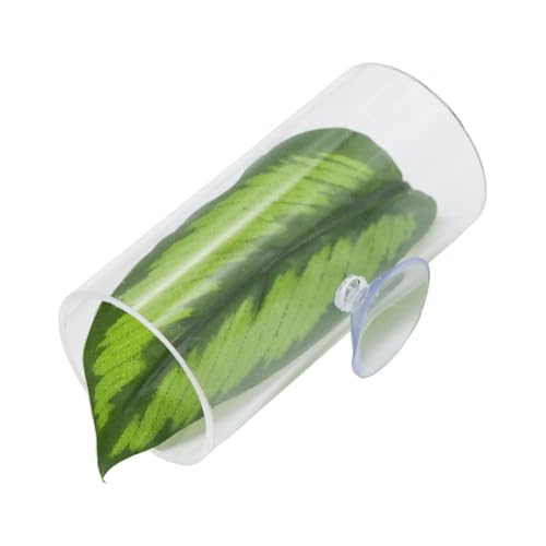 1 Pack Betta Fish Acrylic Tube Tunnel, Leaf Pad Fish Shelter Hideaway, Simulating Natural Habitat for Betta Spawning Grounds Breeding Resting Bed/Fishes - style: Tube Tunnel+Leaf style 1