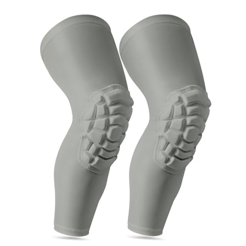 Knee Pads Compression Leg Sleeve Wrestling Volleyball Football Knee Pads, Knee Compression Sleeve for Youth Adult, 1 pair of Knee Sleeves ((#1) Gray-2pcs,Medium) - color: (#1) Gray-2pcs, size: Medium