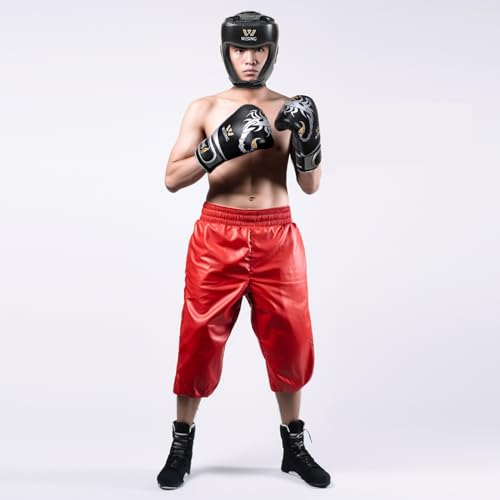 WESING Martial Arts Headgear Gloves Set Boxing Headgear 10oz Boxing Gloves for Men Women Kickboxing Sparring Training - color: Blue, size: XX-Large
