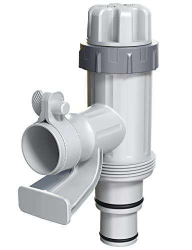 【Patented】 Plunger Valve for Above Ground Swimming Pool, Pool Replacement Parts with On-Off Valve, Pool Hose Adapter and Pool Pipe Holder, Pool Pump Parts, Above Ground Pool Accessories | Patented design combines an on-off plunger valve, hose adapter and