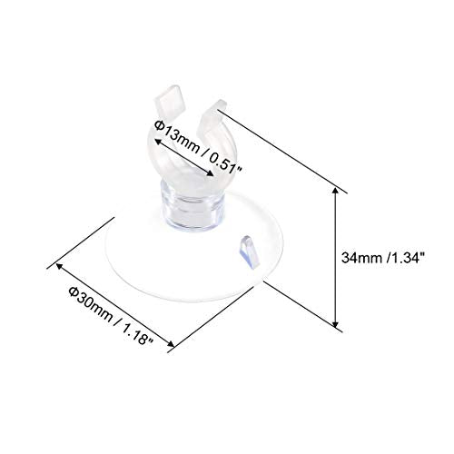 uxcell Aquarium Suction Cup Clips Airline Tube Holders Clamps for Fish Tank Clear 13mm 12Pcs - size: 13mm