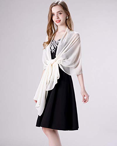 Shawl and Wrap for Evening Dresses Wedding Sheer Scarfs Women Scarve - color: Light Champagne, size: One Size