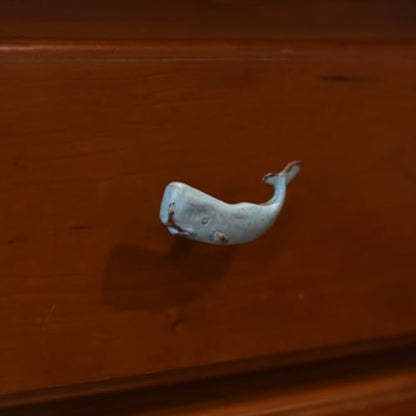 Sea Foam Green Nautical Whale Dresser Pull Blue Drawer Knob Kitchen Cabinet Hardware Coastal Beach Home Decor