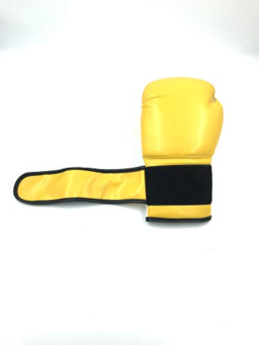 Boxing Gloves Yellow Kickboxing, Grappling, Fighting, Muay Thai Training Boxing Bag Gloves, Punch Bags and Focus Pads Punching Plain-Blank Vinyl Gloves No Logo - size: 6oz