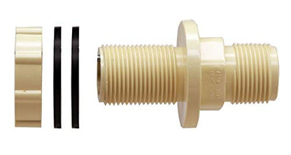 PBF075D CPVC Double Male 3/4" Pipe Threaded Bulkhead Fitting (1)