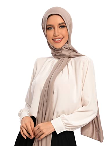 Txmout Premium Jersey Hijabs for Women - Cotton Muslim Scarfs - color: Sand