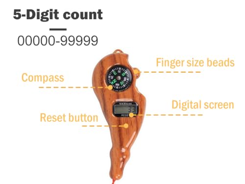 Digital Finger Counter,Digital Counter for Prayer,Buddha Beads Digital Finger Counter with Compass,Islamic Prayer Beads Counter for Prayer,Buddhist Meditation,Active Fingers