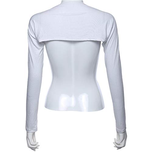 Women Anti-UV Cooling Shawl UV Protection Arm Sleeves Sun Protector for Golfing Riding Running Outdoor Activities - color: White