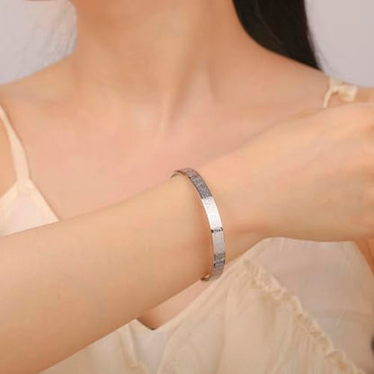 VASSAGO Islamic Gifts Ayatul Kursi Bracelet for Women Men Muslim Quran Allah Openable Bangles Ayatul Kursi Arabic Calligraphy Cuff Bracelet Islam Islamic Jewelry Eid Gifts - color: silver islamic bracelet