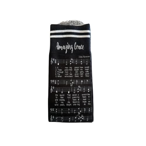 Men's – Christian Crew Socks for Men with Scripture | Moisture-Wicking | Easter Gift Idea - color: Amazing Grace Hymn