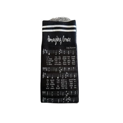 Men's – Christian Crew Socks for Men with Scripture | Moisture-Wicking | Easter Gift Idea - color: Amazing Grace Hymn