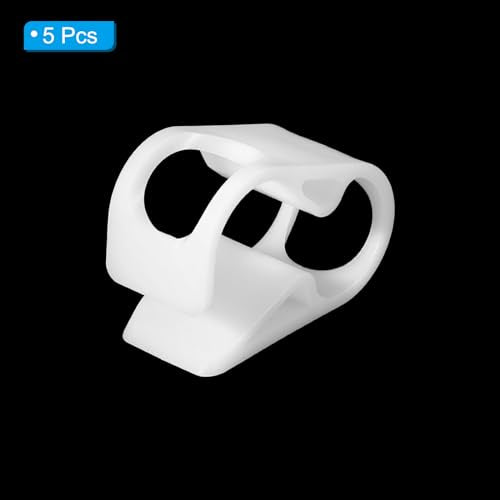 PATIKIL Plastic Tube Clamps, 5Pcs 3/8" - 5/8" Tube OD Adjustable Precise Flow Control Hose Clamp Clip for Laboratory Pinch Valve, White