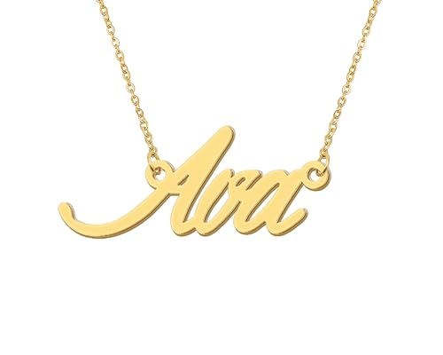 Aoloshow Personalized Name Necklace Custom Any Name Necklaces Jewelry for Womens New Mom Bridesmaid Gift - style: Gold - Ava