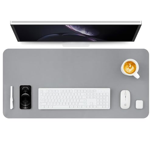HOMIEAZICOZI Leather Desk Mat - Non-Slip PU Pad for Office and Home Organization Accessories Ideal Large Mouse Mats on Top of Desks (Dark Gray,36''x 17'') (DPD-DGr-L) - color: Dark Gray, size: 36" x 17"