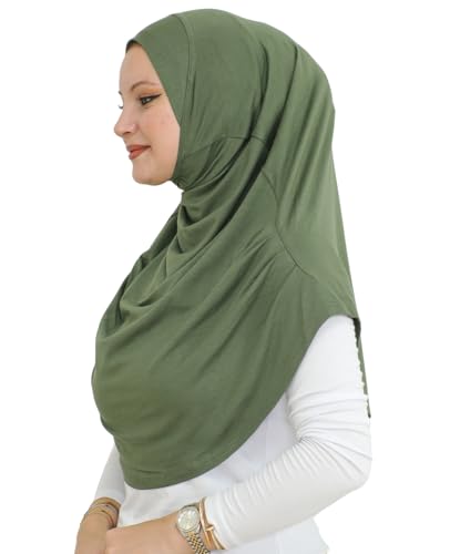 Prien Ready To Wear Hijab For Women, Instant Turban, Soft Muslim Scarf For Prayer, Long Hijabs, Islamic Clothes, Jersey Abaya - color: Khaki