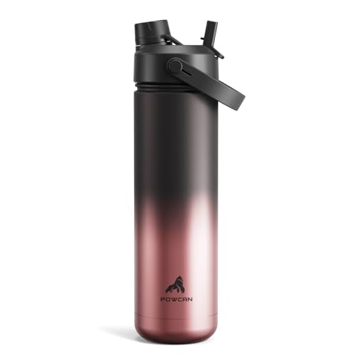 POWCAN 26 oz Insulated Water Bottle with 2-in-1 Straw and Spout Lid, Keep Cold 24H, Leak-Proof, Fits in Car Cup Holder, Stainless Steel Water Bottle for Sports, Travel, Gym, Gift, and School (Queen) - color: Queen, size: 26 Ounces