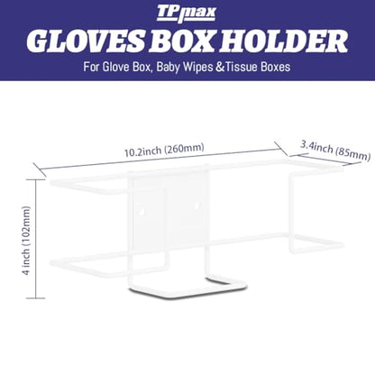 TPmax L Size Gloves Box Holder Glovesbox Wire Rack Dispenser for Gloves,Tissues Paper Towels Organizer - Mounting Accessories Included - Holds 1 Box - Perfect for Lab, Food Service and Home - style: Single