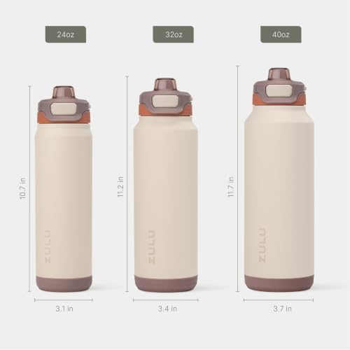 ZULU Powerfill Pro 24oz Stainless Steel Water Bottle with Quick Fill Lid, Triple Walled Vacuum Insulated Metal, Leak Proof Locking Lid, Sip and Chug, Reusable BPA Free, Driftwood - color: Driftwood, style: 24oz