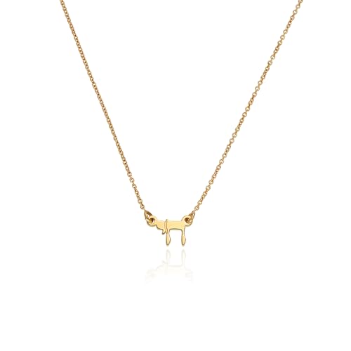 Personalized Japanese, Arabic, Hebrew, Greek, Chinese, Cyrillic, Hindi Name Necklace for Woman, Her, Men, Him - Custom Made with Any Name - Unisex Jewelry Gift for Mother's Day, Father's Day, Birthday - color: 18k Gold Plated, style: Hebrew
