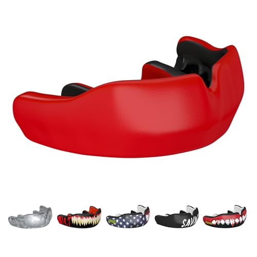 Damage Control Red Custom Fit Mouthguard | Dentist-Designed, Easy Self-Impression Kit, Superior Fit, Protection & Breathability | Fast Turnaround for Athletes Made in USA - color: Red