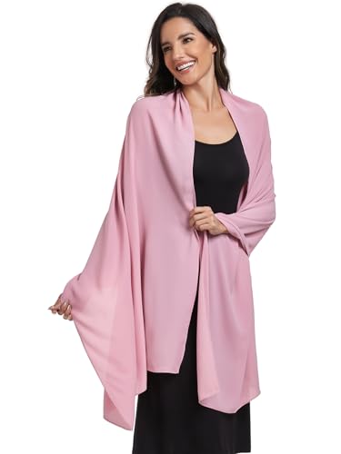 Chiffon Shawl and Wraps for Women Warm Scarves Wedding Evening Bridal Scarfs Pashmina Shawls - color: Blush
