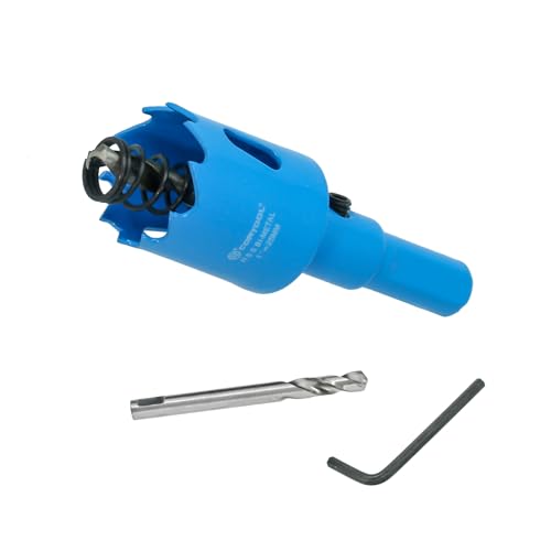 1 Inch Hole Saw with Arbor for Metal and Wood Cutting, Bi-Metal Hole Cutter, 1" Hole Saw Kit for Drywall, Wood, PVC Boards, Fiberglass and Vent Pipes - style: 1"（25mm）