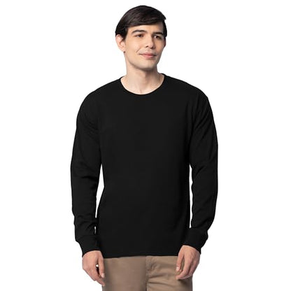 Fruit of the Loom Men's Eversoft Cotton Long Sleeve T-Shirts, 2 Pack - color: Long Sleeve - Black Ink, size: Large