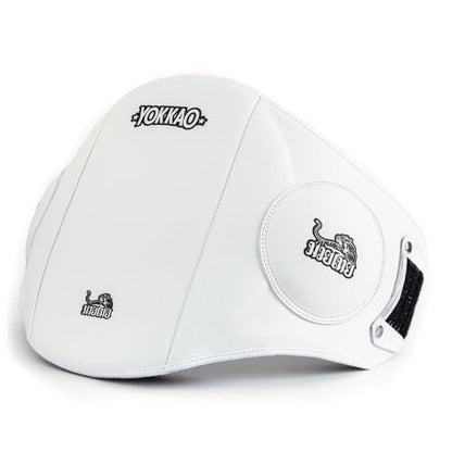 YOKKAO Belly Pad - Leather | Heavy-Duty Padding | Produced at Factory, Thailand | Muay Thai | 5 Colors - color: White