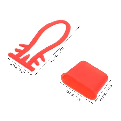 Wakauto Mesh Bag Clasps for Egg and Produce Nets, 200pcs Plastic Hooks with Red Large Clips, Multipurpose Storage Net Closures for Grocery, Kitchen, and Fruit Organizer