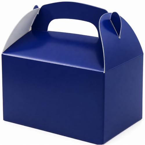 The Dreidel Company Royal Blue Gable Treat Boxes, Party Favors, 25-Pack 6.25" x 3.5" x 3.5" Inch Box, - color: Royal Blue