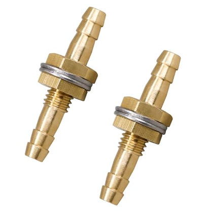 3/16 inch Brass Hose Barb Bulkhead Fitting for Fuel/Air Systems | For Pipeline/Irrigation/Industrial Projects, Flat Washers and Clamps, Easy To Install, High Hardness, Quality Assurance,2Pack - style: 3/16"