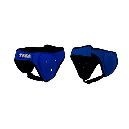 TMA Ear Guards for Grappling, BJJ and Wrestling, Neoprene Padded Headgear for Boxing Training, Sparring, Fighting, Martial Arts with Adjustable Strap, Ear Protection for Rugby, Judo, Jiu Jitsu - color: Blue