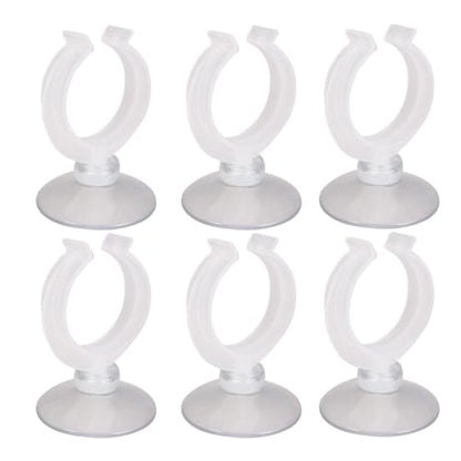 POPETPOP Aquarium Hose Clip 6-Pack, 1.77In Suction-Cup Water Pipe Clamp, Secure Tubing Holder for Fish Tank Airline & Heater Cord, Space-Saving Mount for Glass, Freshwater & Saltwater Tanks - size: 4.50X3.70X3.70CM