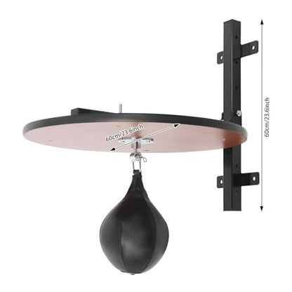 Speed Bag Platform Kit, Wall Mounted Speed Bag Platform with Punching Ball & 360° Swivel, Adjustable Height Heavy Duty Boxing Training Equipment for Homes, Gyms, Companies, Schools, Etc