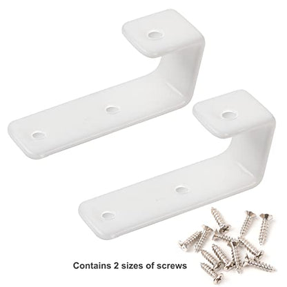 4 Pack Bunk Bed Ladder Hook, Inside 1" Kids Bunk Bed Replacement Hardware, White PVC Metal Loft Bed Ladder Hooks, Camper/Rv Bunk Ladder J Brackets with 2 Size Screws (4 Pcak, White) - color: White, size: 4 Pack
