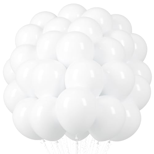 Voircoloria White Balloons, 66pack 12inch White Pearl Latex Party Balloons for Wedding, Birthday, Graduation, Bridal Shower, Baby Shower, Bachelorette and Engagement Decorations - color: 03 White, size: 12 inch - 66pcs