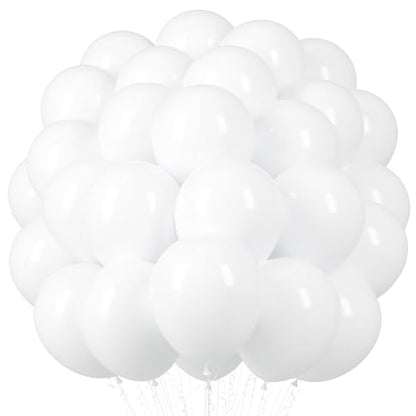 Voircoloria 66pcs White Latex Party Balloons, 12inch - color: 03 White, size: 12 inch - 66pcs