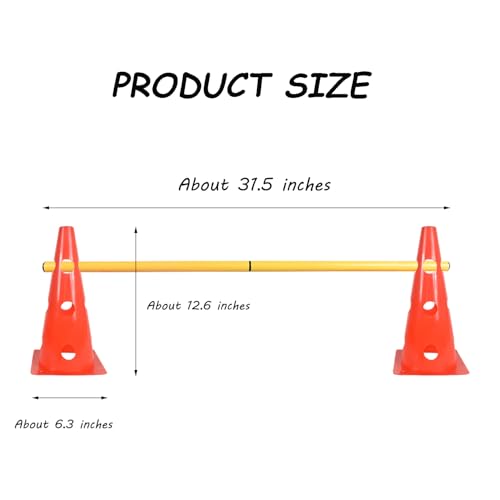 TNZMART Dog Agility Hurdle Cones Pet Jump Training Set Dog Agility Course Backyard Set Adjustable Obstacle Training Set (Orange, 6 Sets) - color: Orange