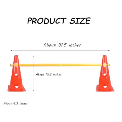 TNZMART Dog Agility Hurdle Cones Pet Jump Training Set Dog Agility Course Backyard Set Adjustable Obstacle Training Set (Orange, 6 Sets) - color: Orange