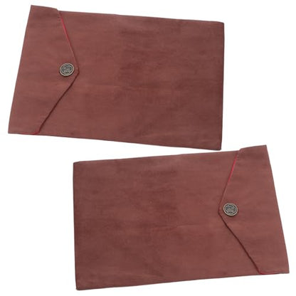 Zerodeko 2pcs Scripture Organizer Pouches in Coffee Corduroy Material, Folding Design Reduces Friction and Scuffing, for Ceremonies and Travel Elegant Traditional Tibetan Patterns