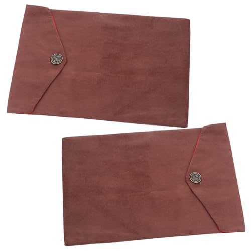 Zerodeko 2pcs Scripture Organizer Pouches in Coffee Corduroy Material, Folding Design Reduces Friction and Scuffing, for Ceremonies and Travel Elegant Traditional Tibetan Patterns