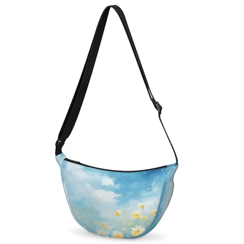 Crossbody Bag for Women Men, Lightweight Small Sling Hobos Dumpling Bag Crescent Purse, Crescent Moon Bag - color: Color L