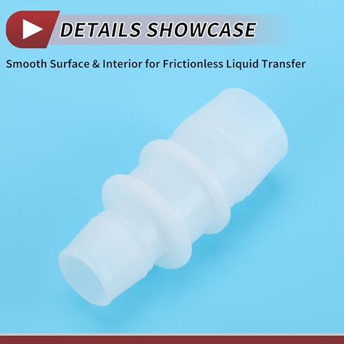 9/16" to 3/4" Hose Barb Fitting Hose Straight Reducing Coupler | 5 Pcs, Plastic, White, Fits 9/16" to 3/4" ID Flexible Tube, Barb Reducer Fitting, for Aquarium, Fountain, Drip Irrigation - size: 9/16"-3/4"