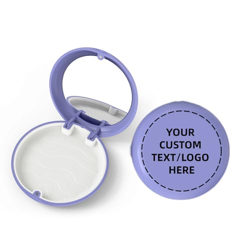 100PCS Customized Retainer Case with Mirror,Solid Cute Slim Aligner Case, Magnetic Closure Orthodontic Retainer Cases for Home, Travel, Work (DIY-Purple with Mirror) - color: DIY-Purple with Mirror