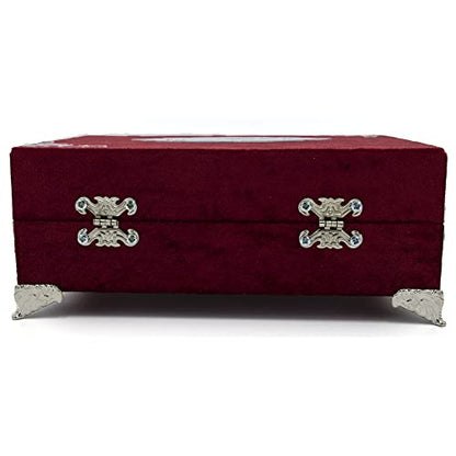 Modefa Islamic Turkish Holy Quran in Arabic with Keepsake Velvet Gift Case & Prayer Beads (Red #418) - color: Red #418