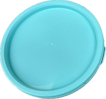 Bucket 4 Gallon Aqua Blue Plastic Bucket with Handle and Lid, 1Pack Food Storage Pail for All Purpose