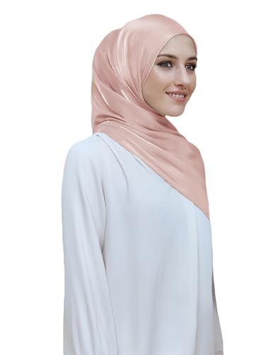 Lina & Lily Sheen Shimmer Women's Crepe Scarf Shawl Wrap Head Hijab Lightweight - color: Blush Pink