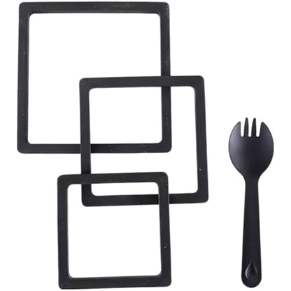 Floating Fish Feeding Ring Set, Square, 3 Sizes, Aquarium Decoration Interception Tool for Duckweed Control and Food Spread Prevention, with Spoon, Guppy Friendly