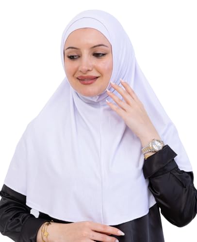 Prien Instant Hijab For Women, Muslim Long Scarf, Undercap Turban Set, Turkish Islamic Clothing, Prayer Clothes For Abaya - color: White